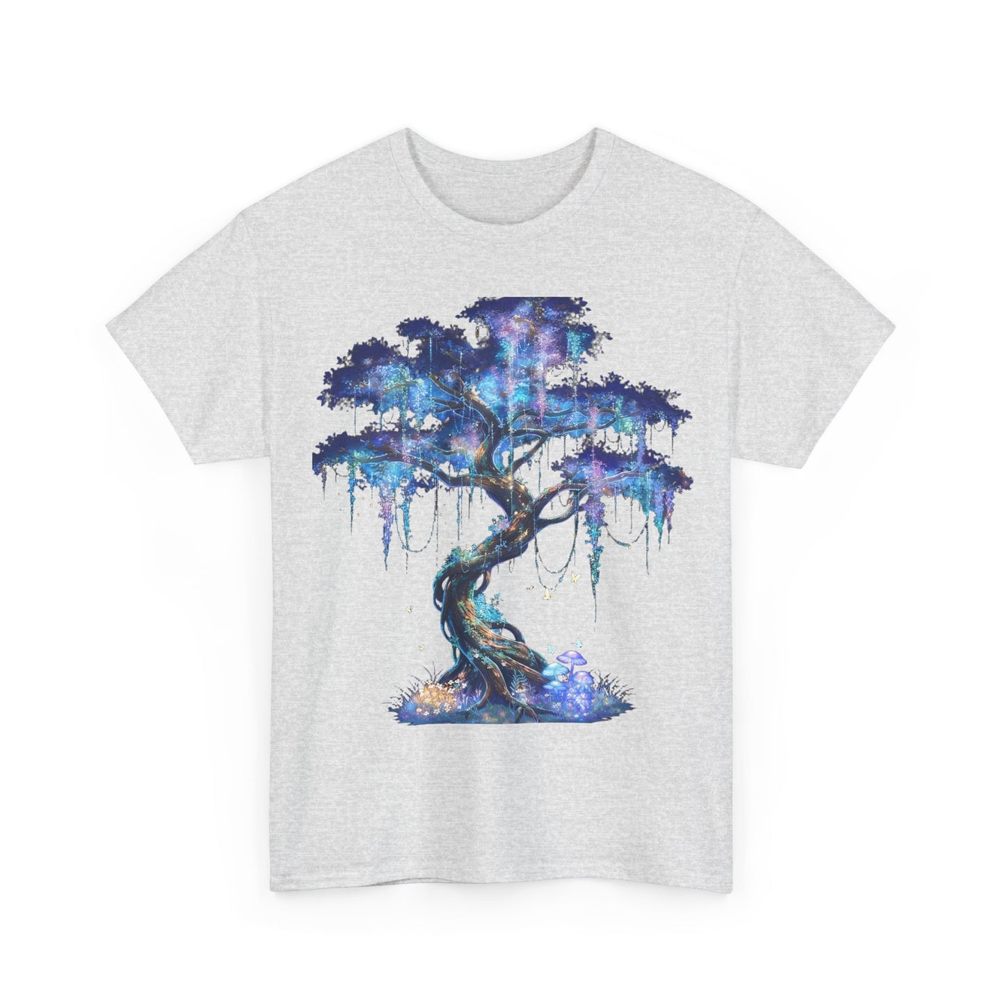Mystic Glow Tree Unisex Heavy Cotton Tee – Bioluminescent Forest Guardian