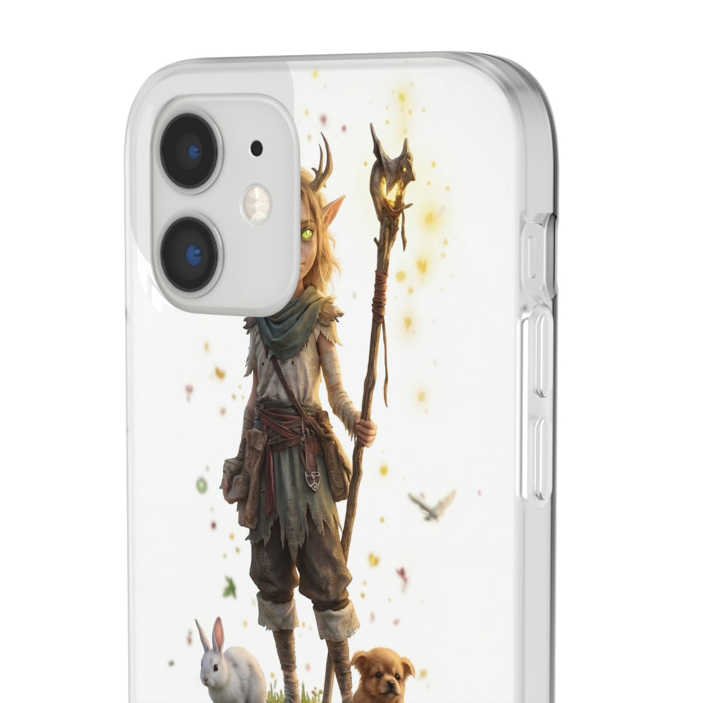 Forest Sentinel Flexi Cases – Glowing Antlered Child with Pet Companions