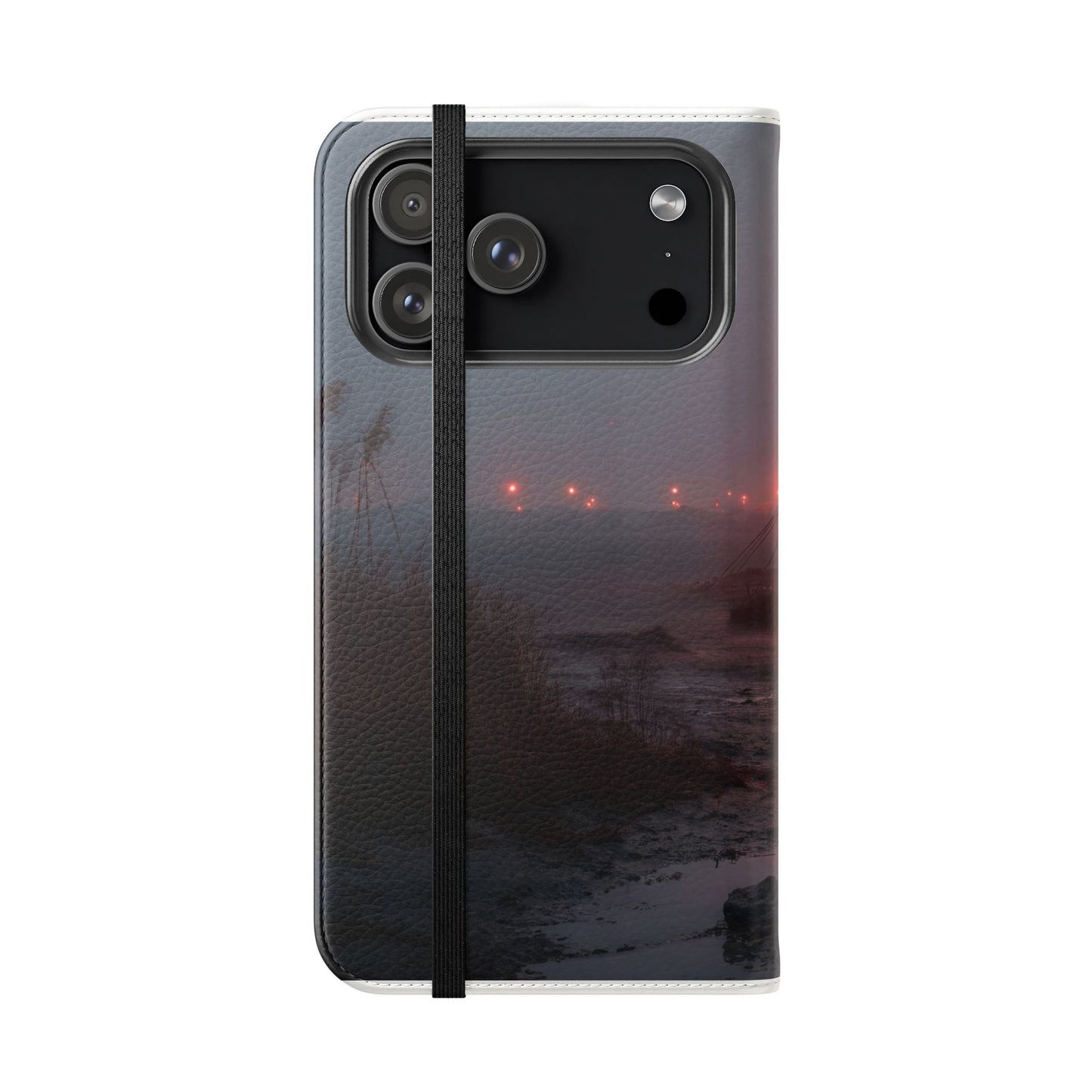 Crimson Circus Tent Flip Cases – Misty Coastside Lantern Scene