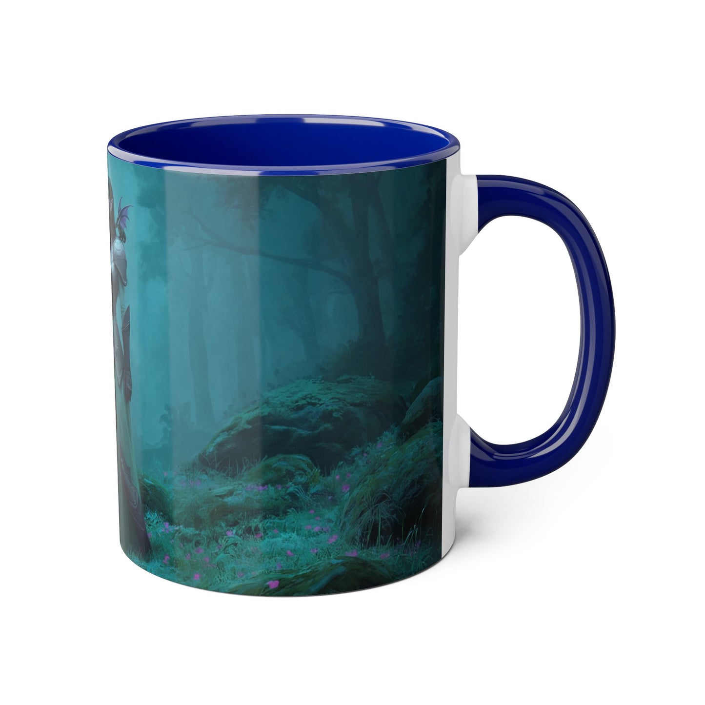 Forest Sentinel Accent Mugs, 11oz – Glowing Blade Guardian