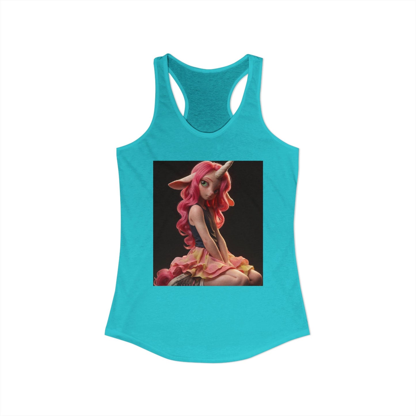 Pink Hair Unicorn Girl – Ethereal Youthful Fantasy Tank Top