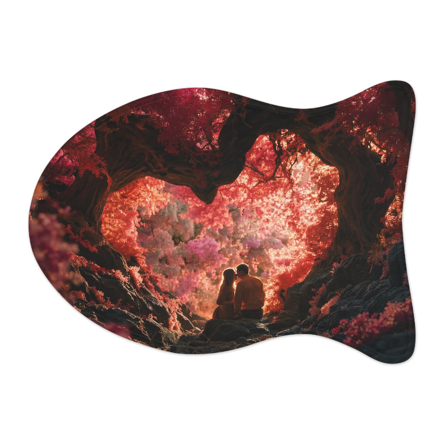 Crimson Canopy Pet Feeding Mats – Heart-Shaped Grove Dining Mat
