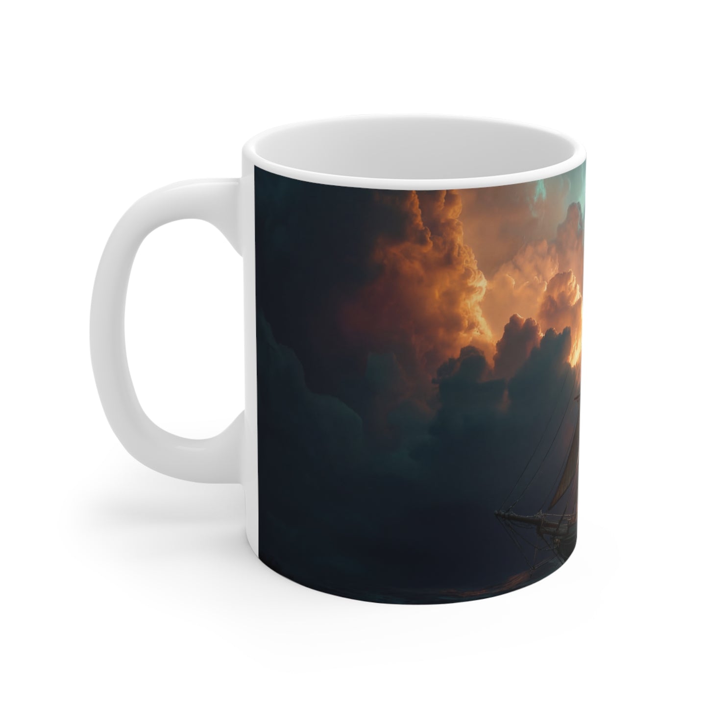 Starlit Galleon Ceramic Mugs (11oz\15oz\20oz) – Voyage Beneath the Celestial Canopy