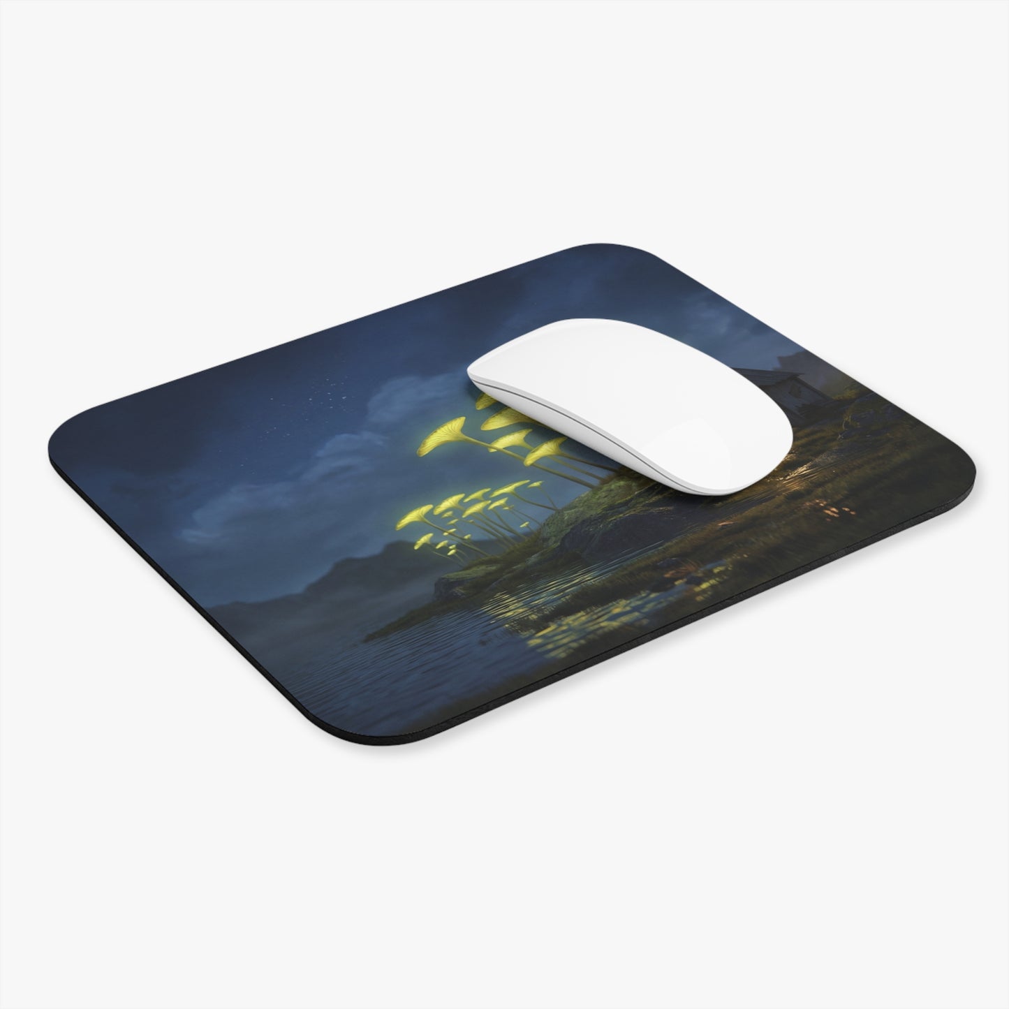 Luminous Mushroom Cottage Mouse Pad – Night’s Quiet Glow