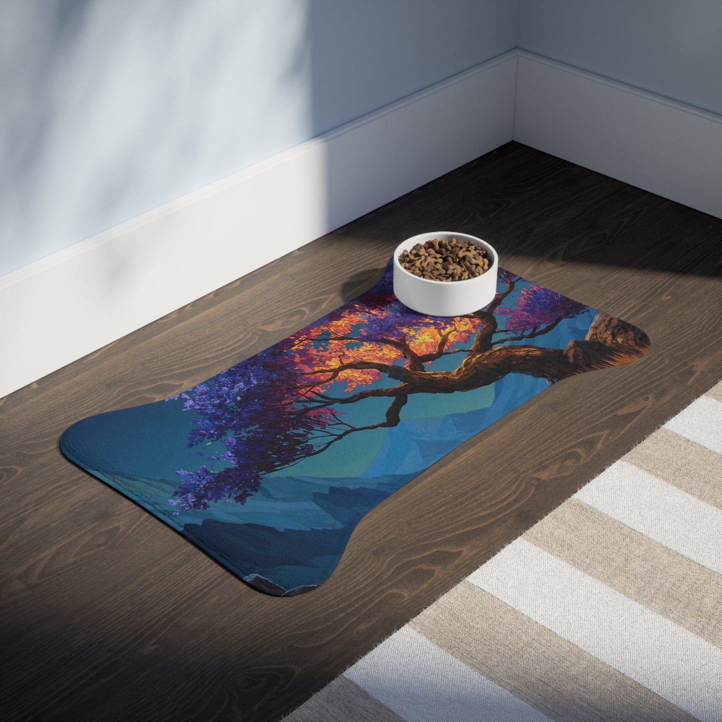 Celestial Tree Pet Feeding Mats – Twilight Bloom Dreamscape