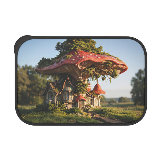 Mushroom Cottage Bento Box – Whimsical Forest Dwelling with Tiny Doorway