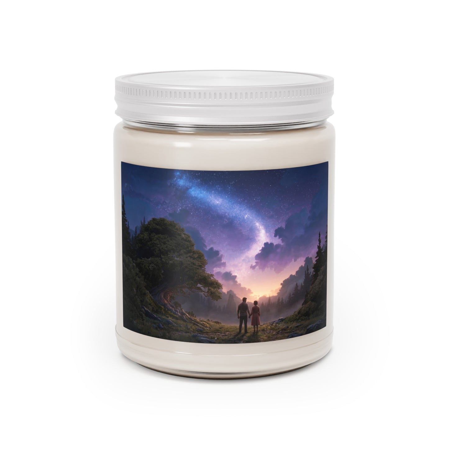 Starlit Meadow Lovers Scented Soy Candles with White Lid, 9oz – Whisper of Twilight’s Embrace