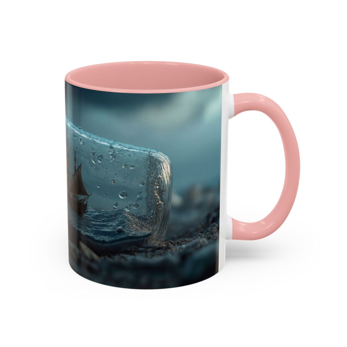 Stormbound Galleon Accent Coffee Mug (11, 15oz) – Bottle of Sea and Lightning