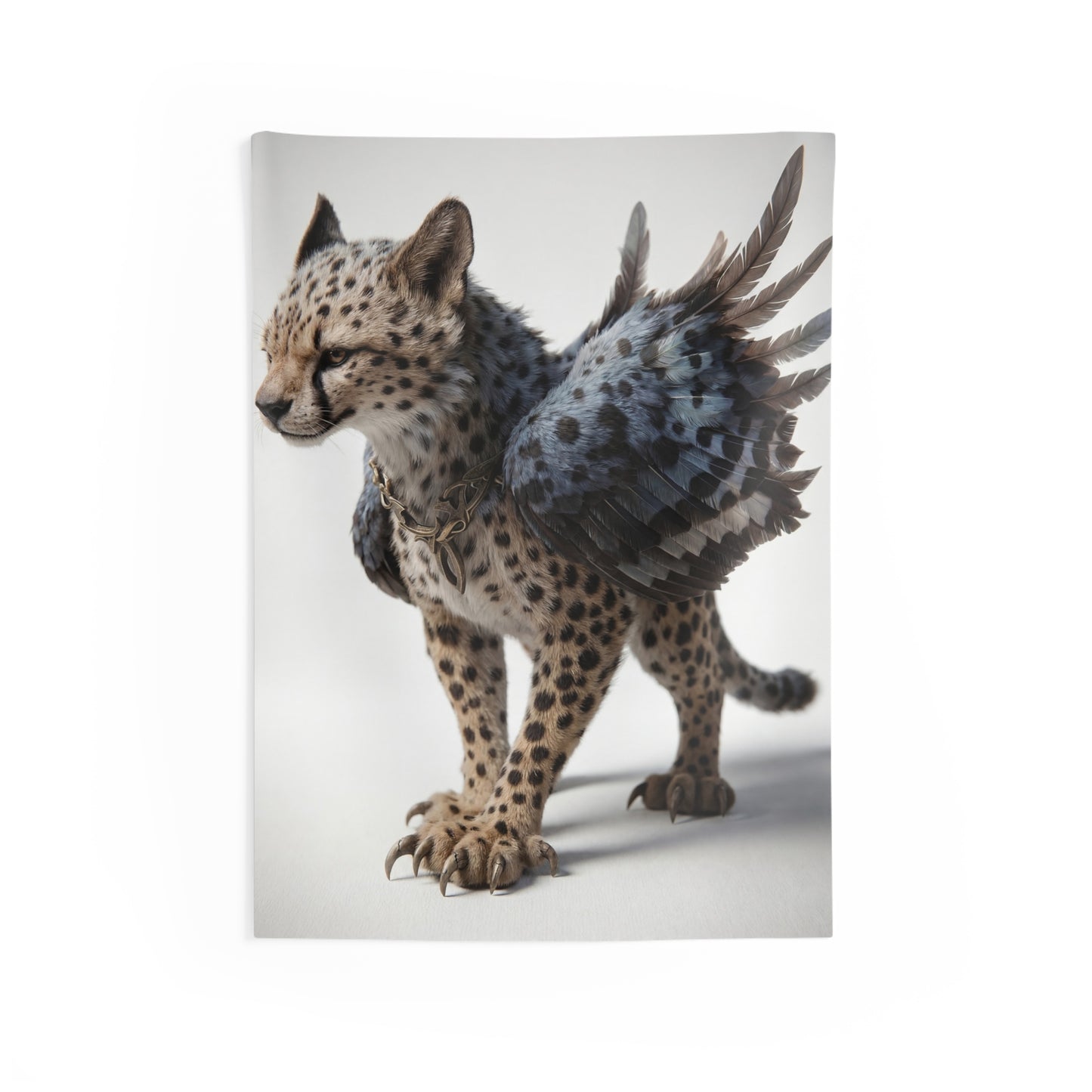 Winged Cheetah Sentinel Indoor Wall Tapestries – Graceful Feline with Feathers