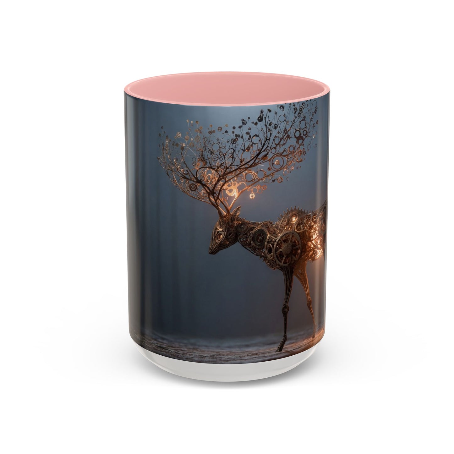 Clockwork Stag Accent Coffee Mug (11, 15oz) – Luminescent Forest Mechanism
