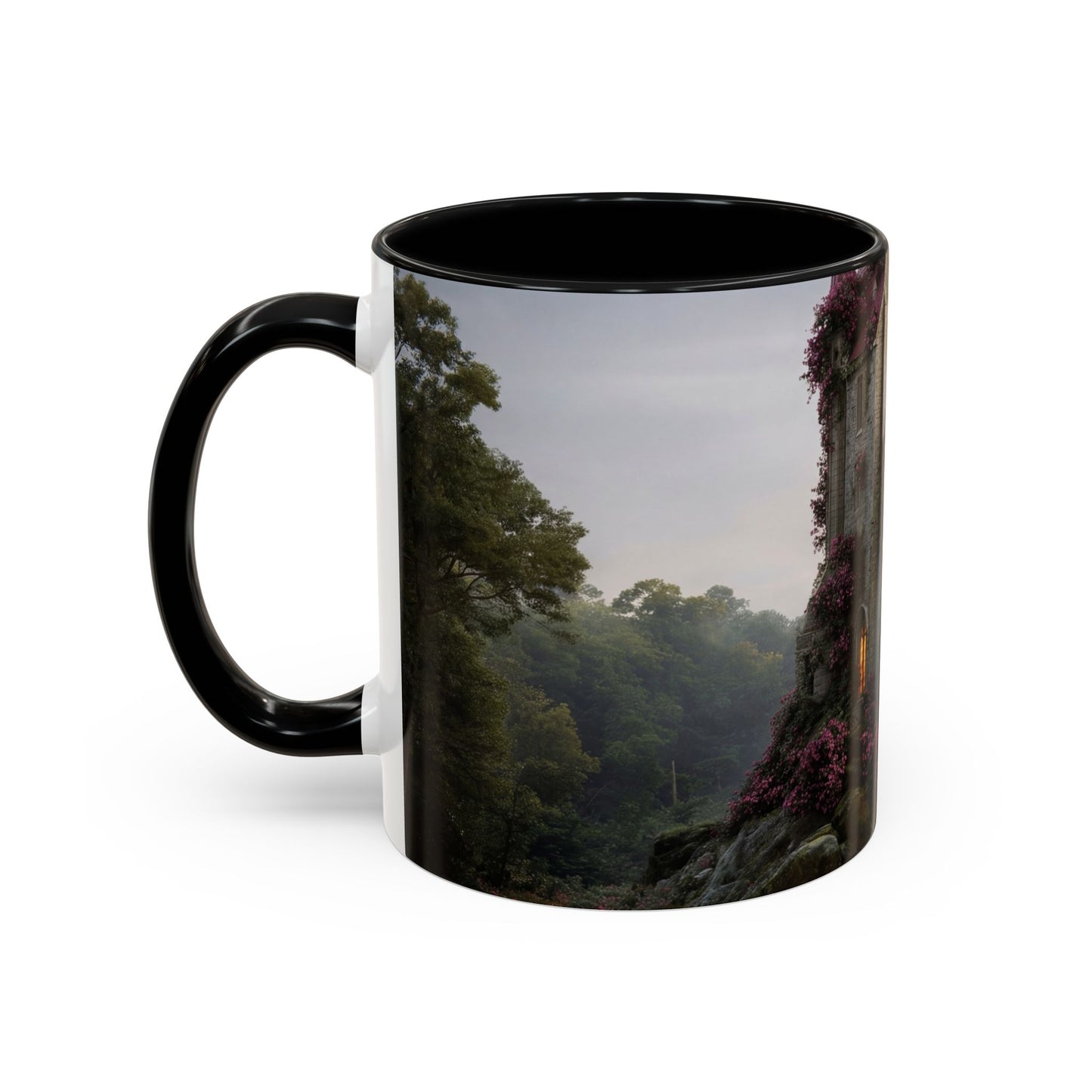 Rose-Clad Castle Accent Coffee Mug (11, 15oz) – Whispers of Twilight Blooms