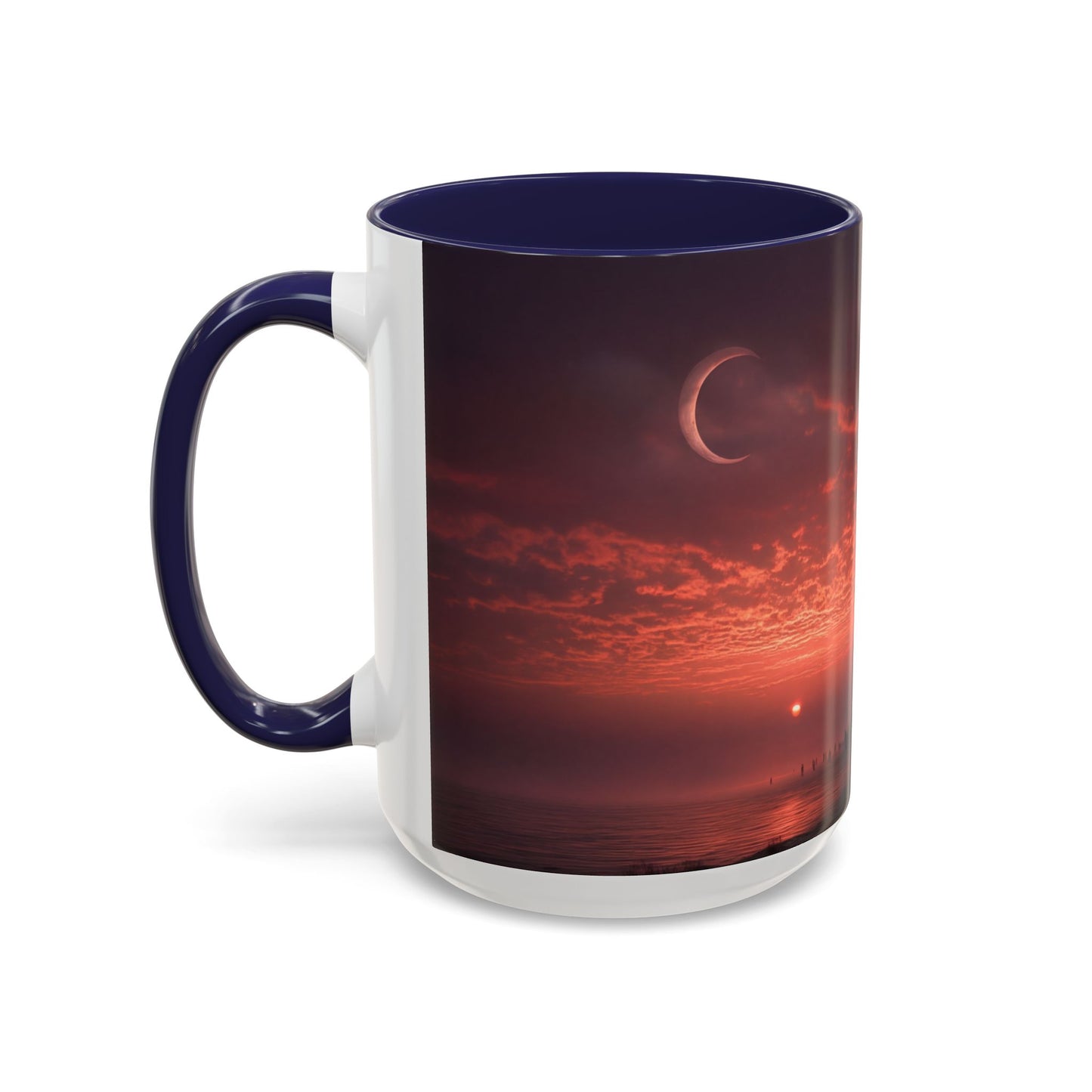 Twilight Stairway Accent Coffee Mug (11, 15oz) – Crimson Moonlit Ascension