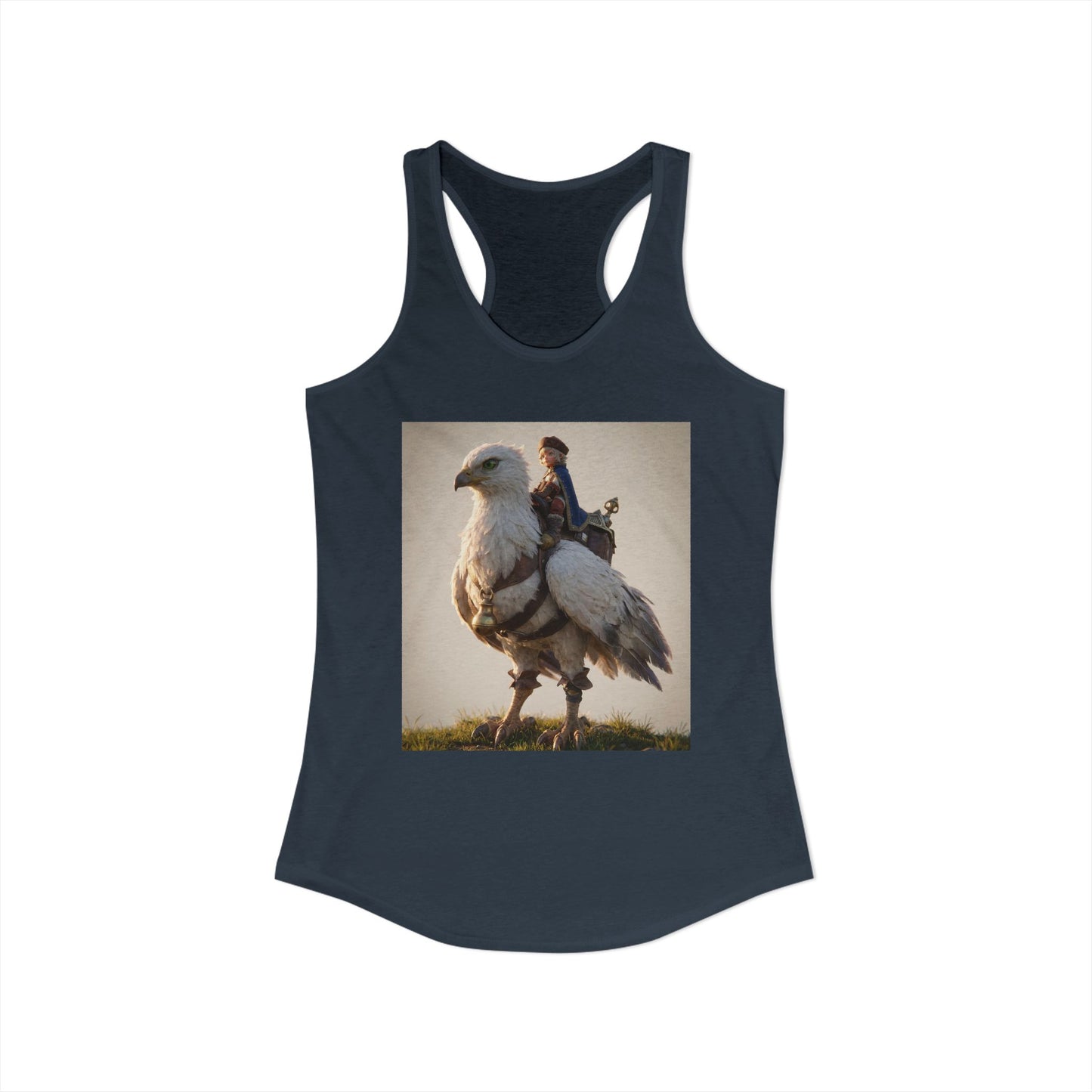 Skyward Rider Women's Ideal Racerback Tank – Falcon and Young Knight at Dawn