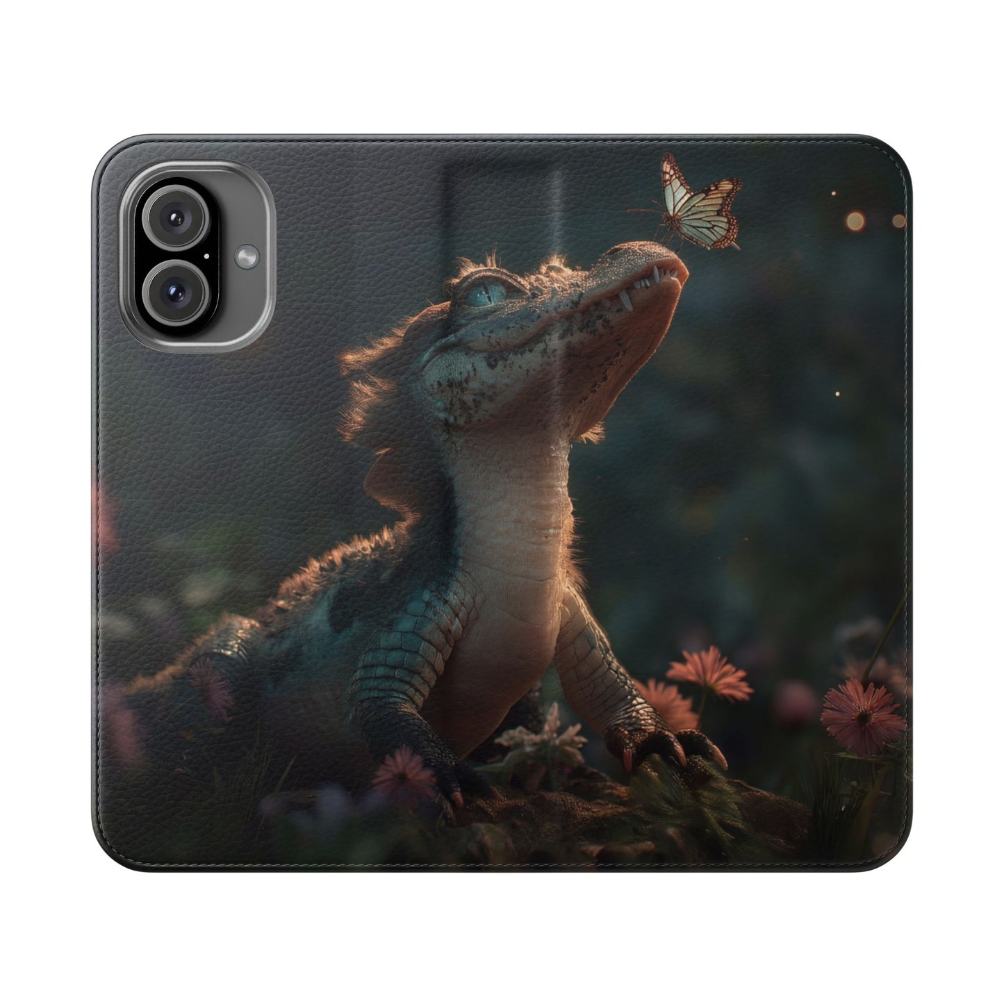 Crocodile Butterfly Flip Cases – Tender Guardian with Moth Companion