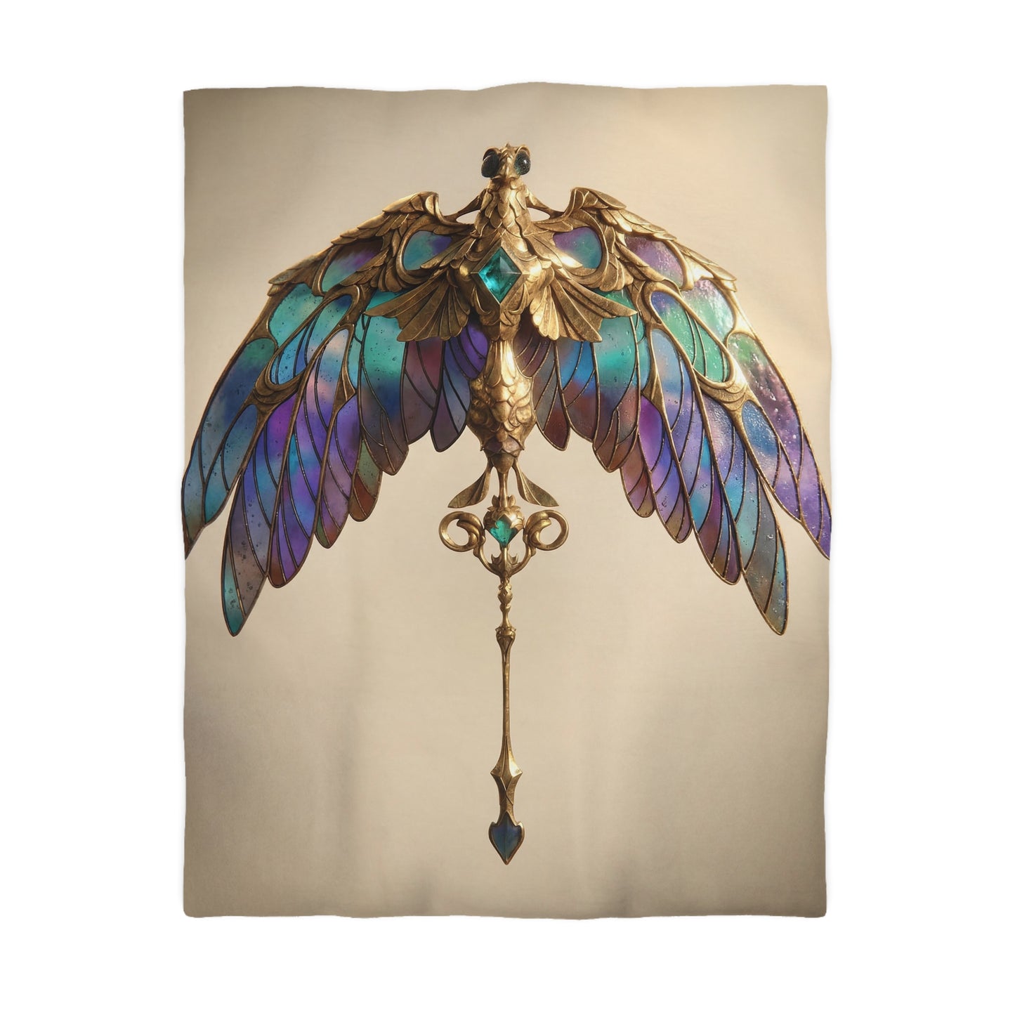 Celestial Phoenix Key Duvet Cover – Wings of Twilight and Starlight