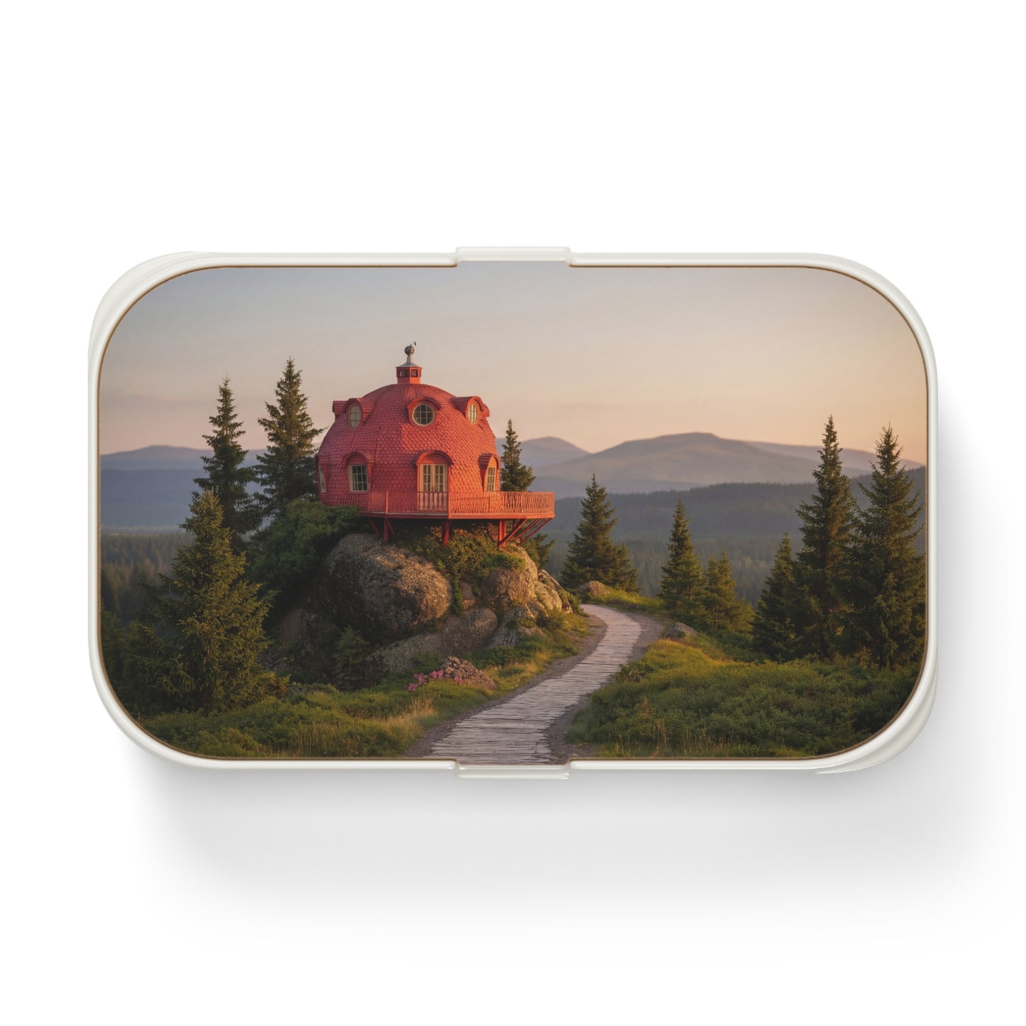 Red Dome Cottage Bento Lunch Box – Sunset Path to Your Quiet Peak