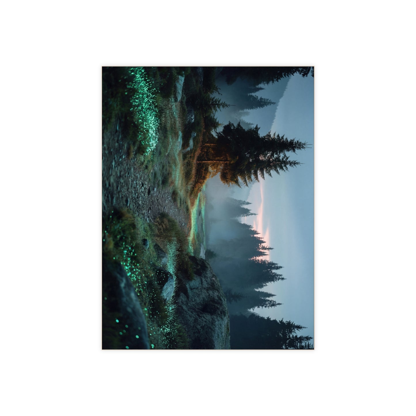 Glowing Moss Path Ceramic Photo Tile – Twilight Forest Secret
