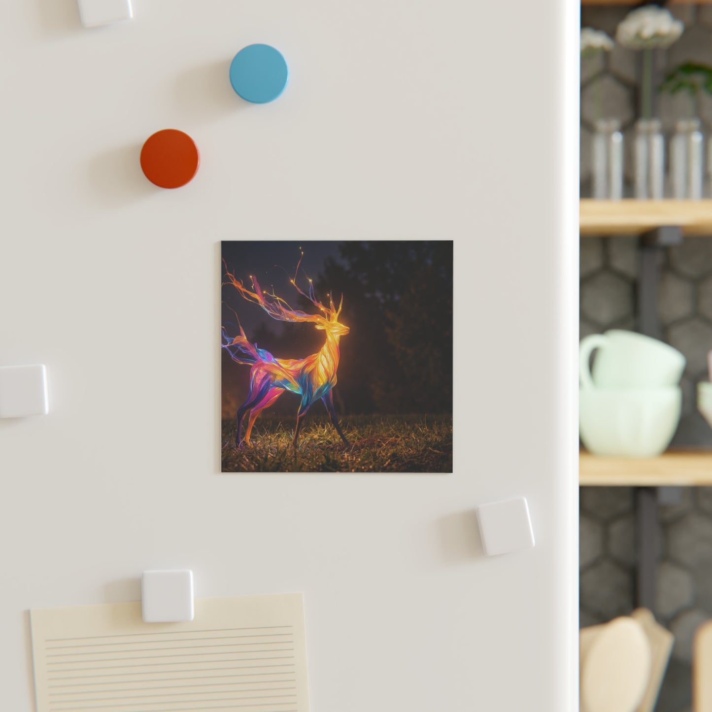 Chromatic Stag Square Magnet – Twilight Forest Luminescence