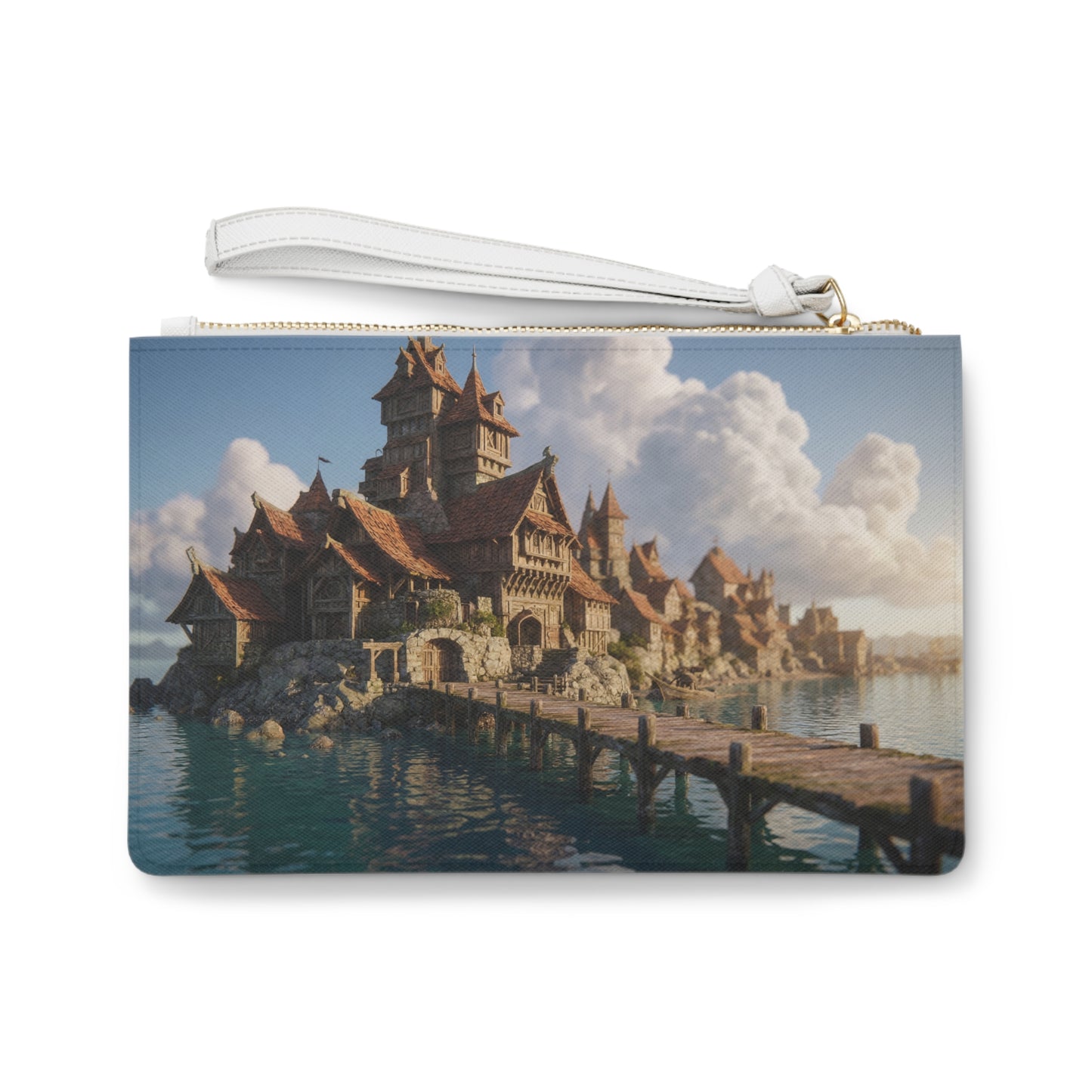 Seafarer’s Cove Clutch Bag – Sunset Harbor Dreamscape