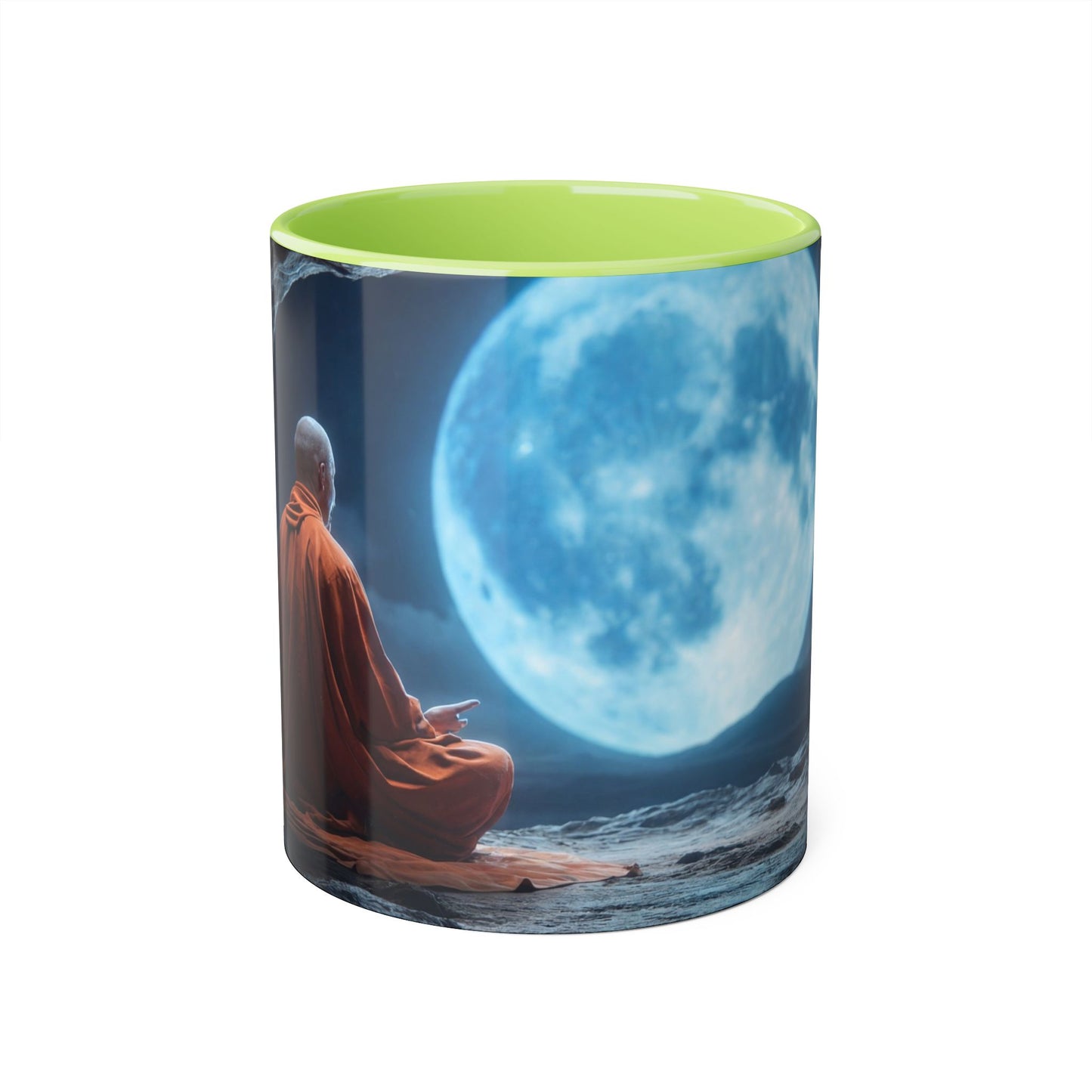 Moonlit Monk Meditation Mug – Serene Night Sanctuary