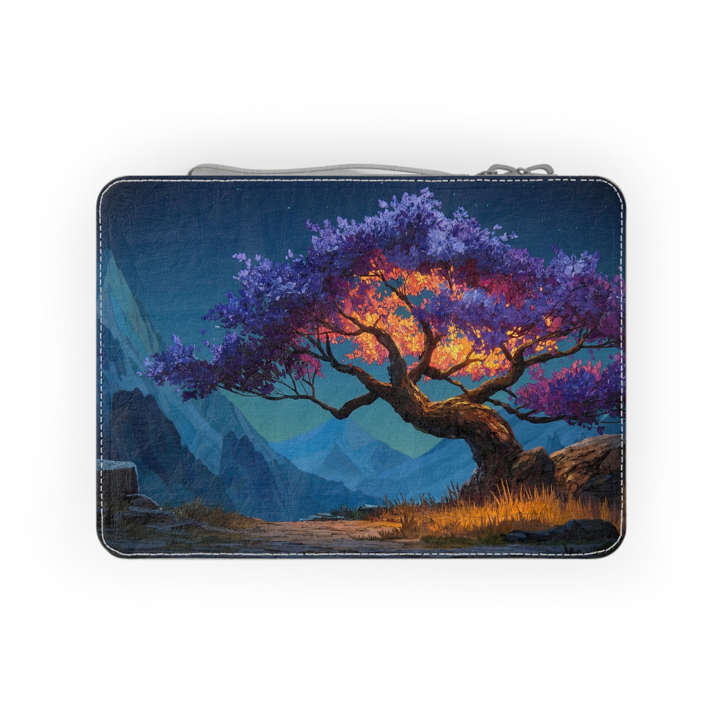 Starlit Twilight Tree Paper Lunch Bag – Velvet Sky & Glowing Canopy