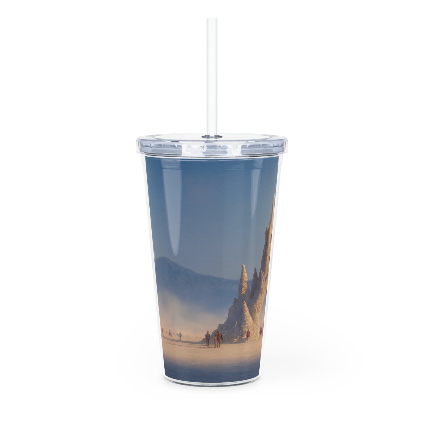 Desert Cathedral Tumbler with Straw – Sunlit Sandscape Sanctuary