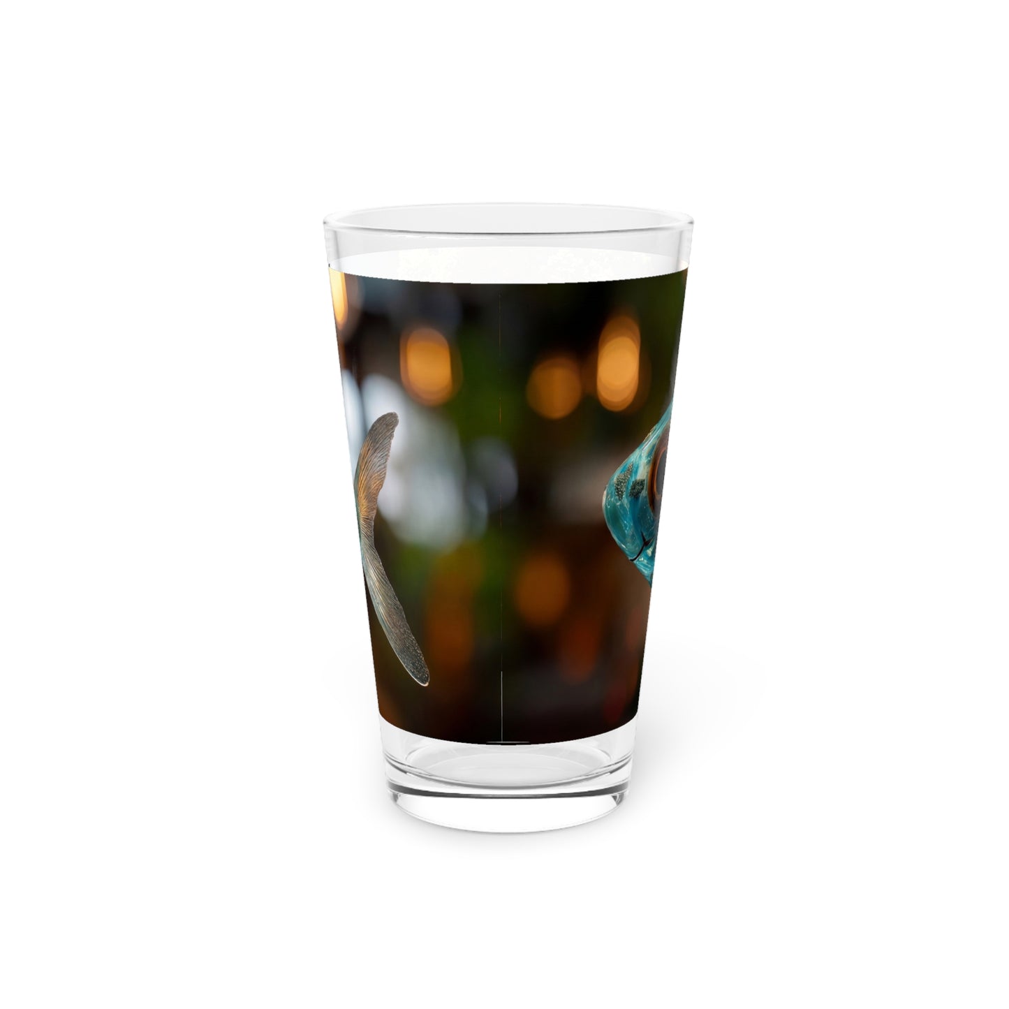 Forest Within Fish Pint Glass – Bioluminescent Aquatic Sanctuary