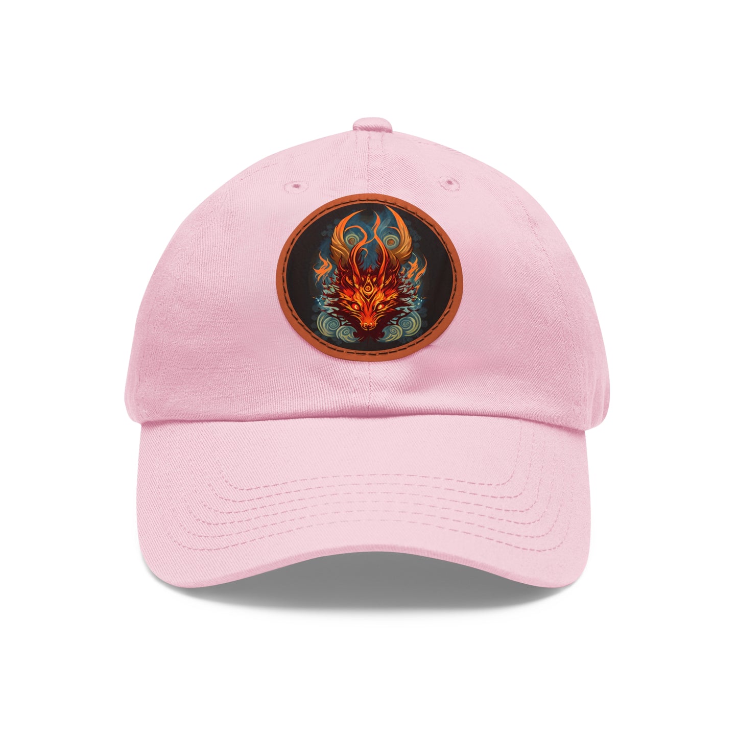 tshirt design, nine-tailed fox - Dad Hat with Leather Patch (Round)