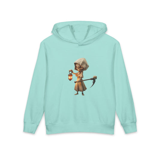 Lantern-Bearing Reaper Youth Hoodie – Glowing Bone Guardian Sentinel