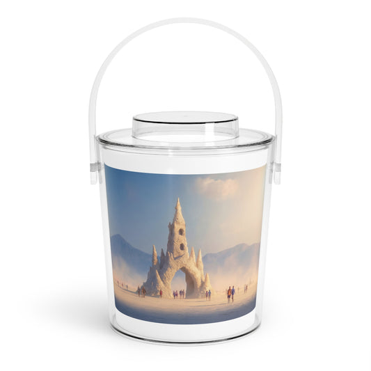 Desert Cathedral Ice Bucket with Tongs – Whispering Sands of Serenity