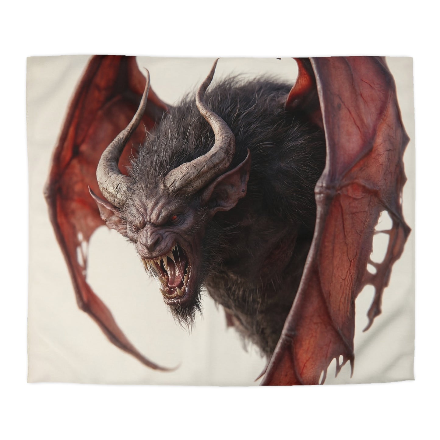 Crimson Winged Horror Microfiber Duvet Cover – Shadowed Beast Roar