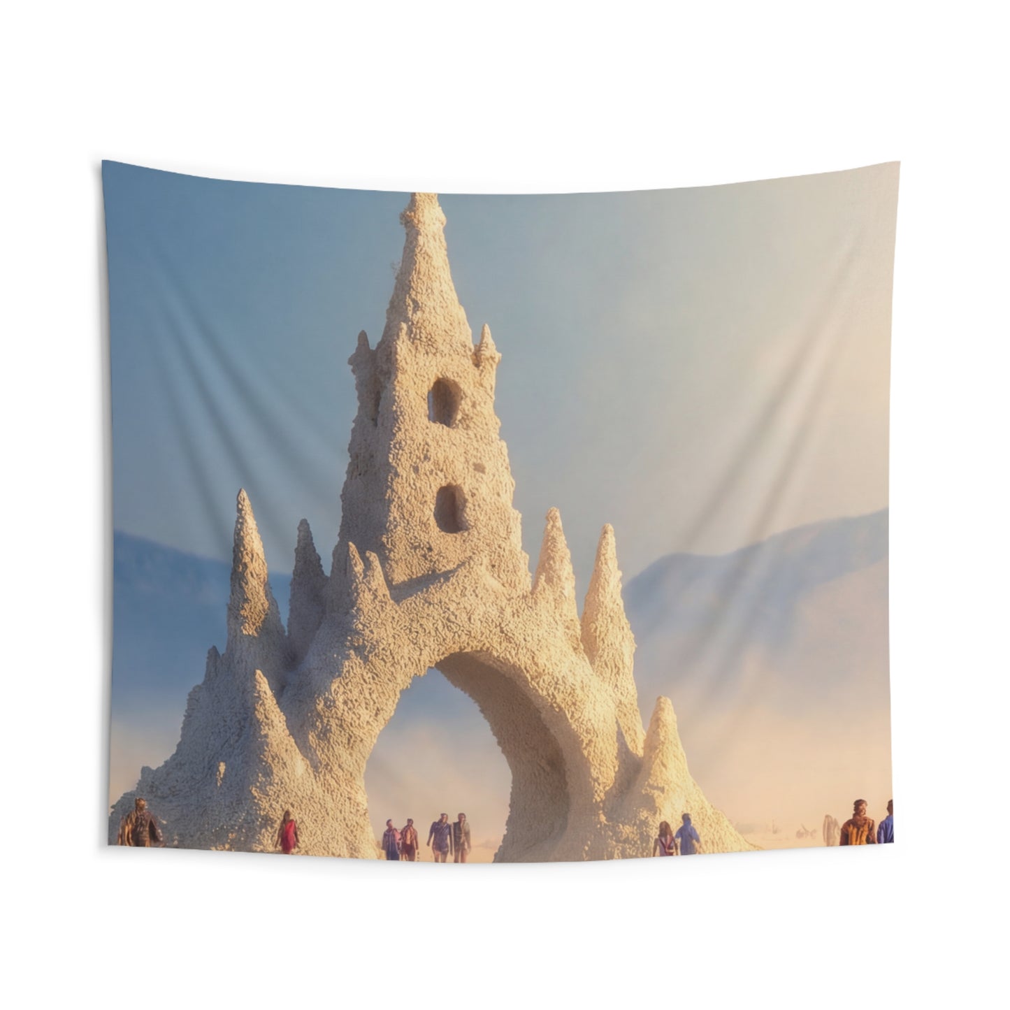 Desert Castle Portal Tapestry – Sunlit Sandscape Gateway