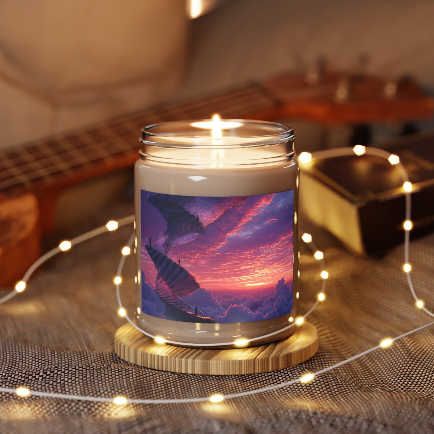 Celestial Spiral Staircase Scented Soy Candles with White Lid, 9oz – Twilight Ascension