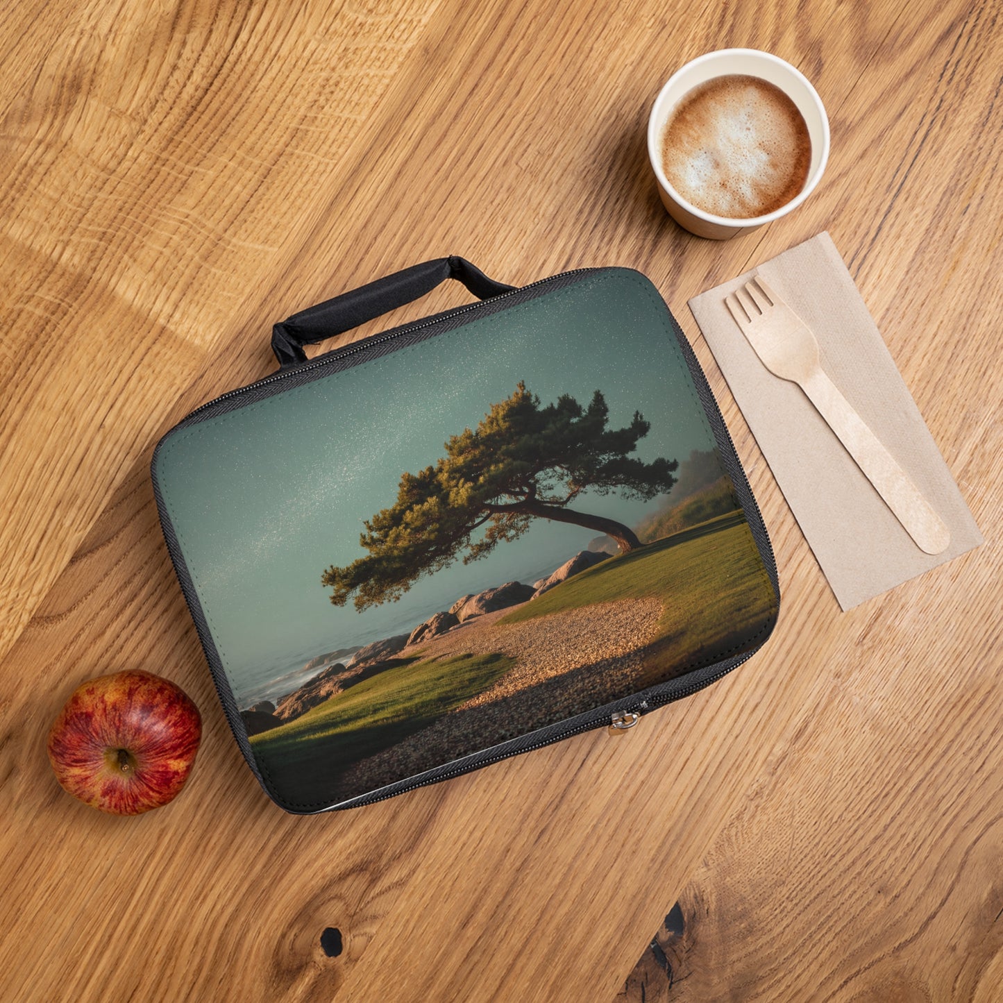 Starlit Sentinel Lunch Bag – Twilight Coastline Serenity