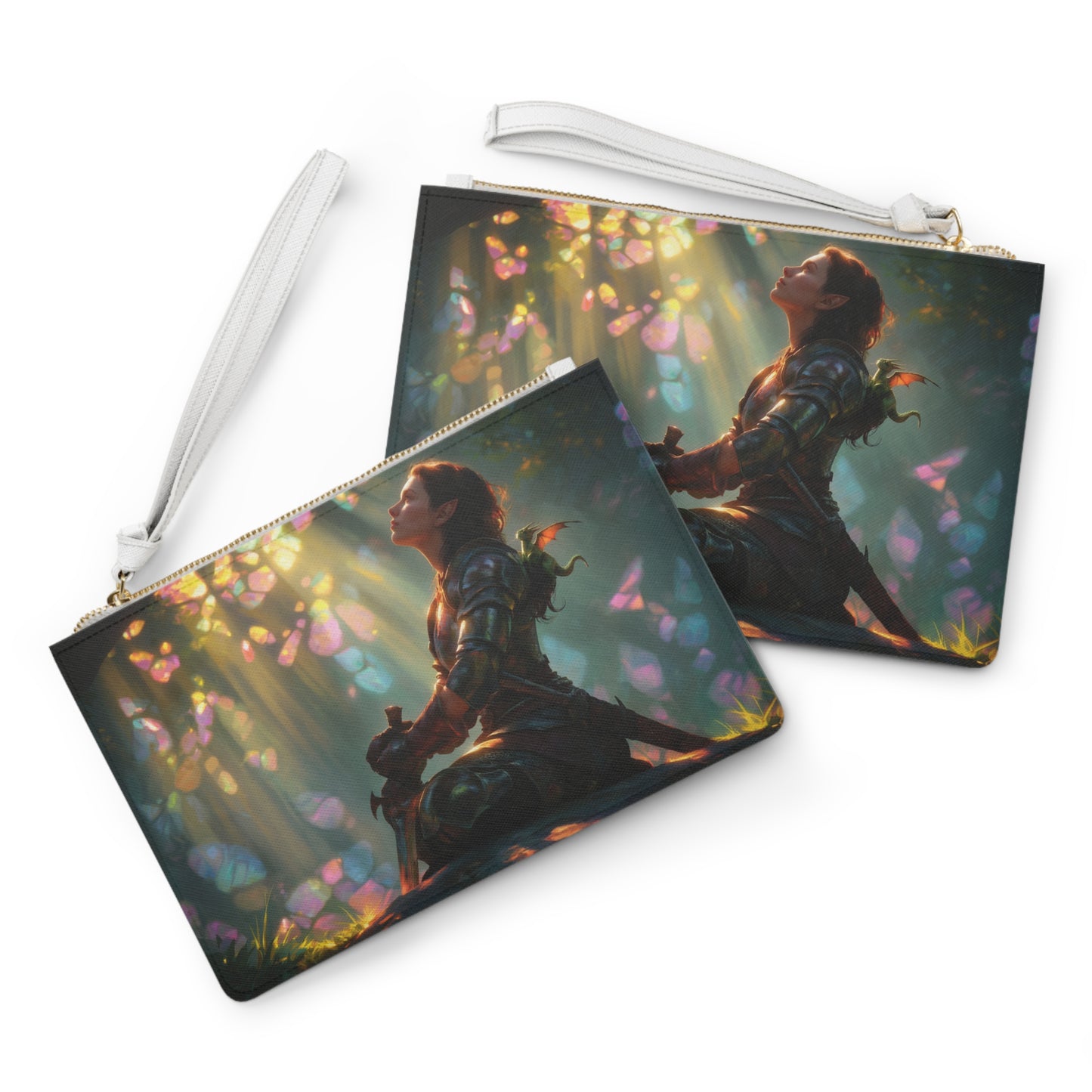 Sunlit Sentinel Clutch Bag – Warrior’s Rest in Crystal Forest