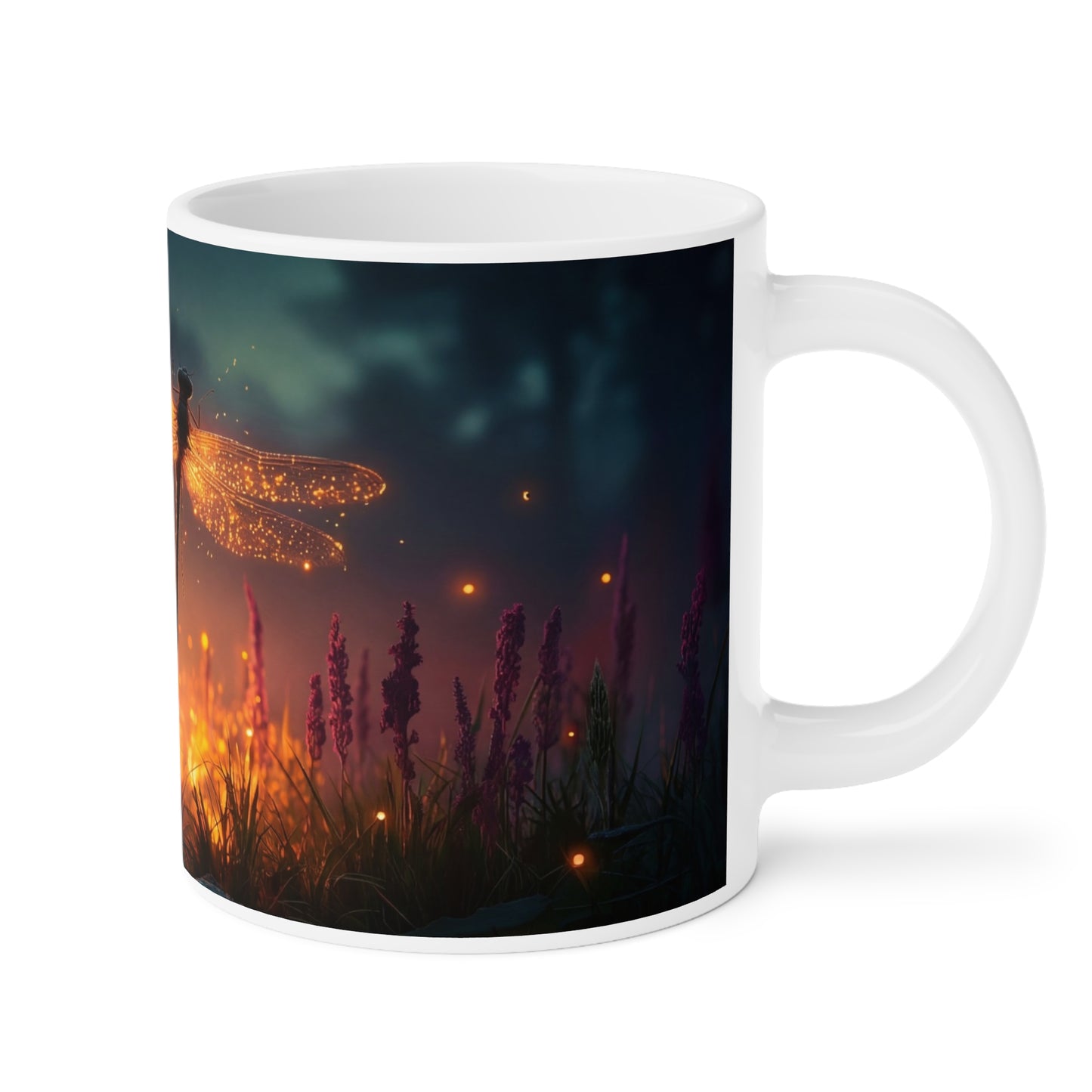 Luminescent Dragonfly Ceramic Mugs (11oz\15oz\20oz) – Twilight’s Sparkling Sentinel