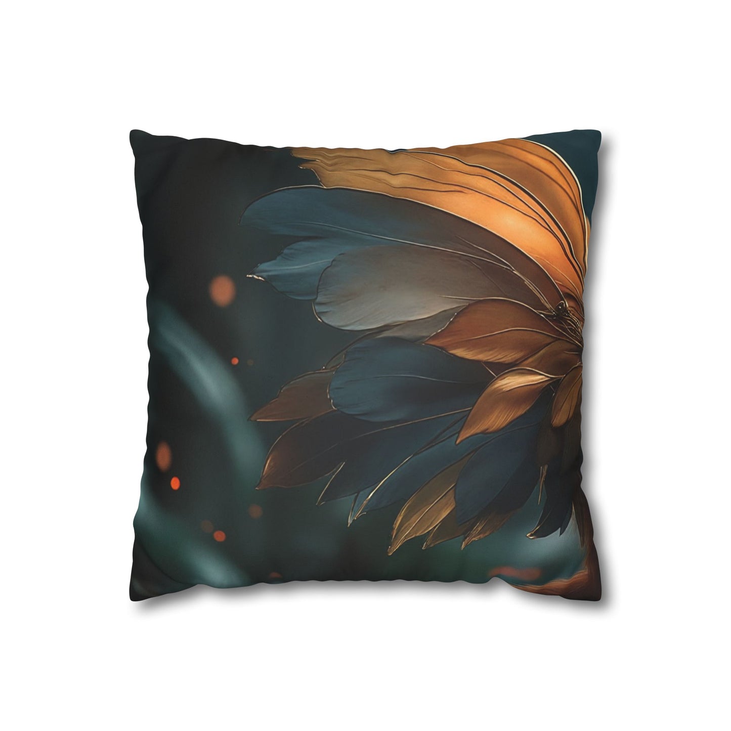 Winged Monkey Guardian Pillowcase – Amber Feathered Sentinel Resting on Moss