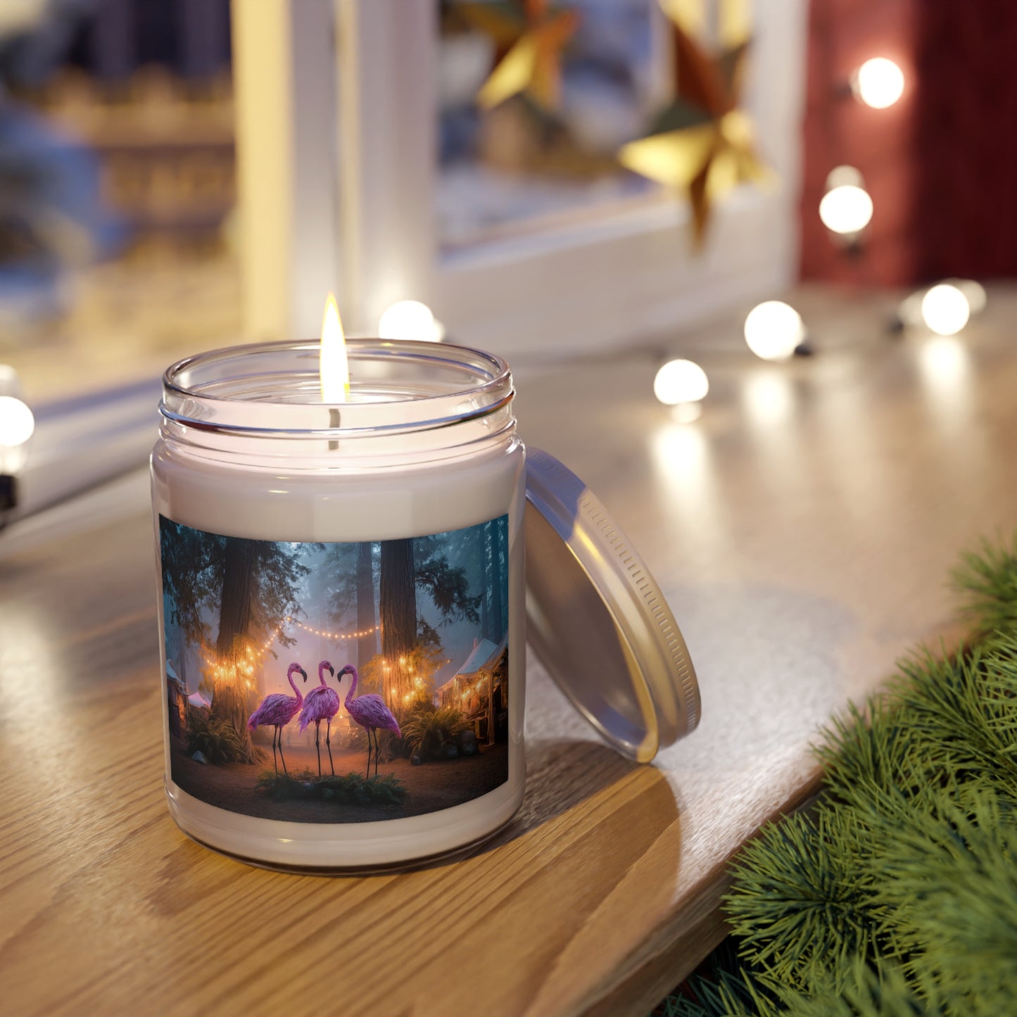 Pink Flamingo Grove Scented Soy Candles with White Lid, 9oz – Midnight Forest Fiesta