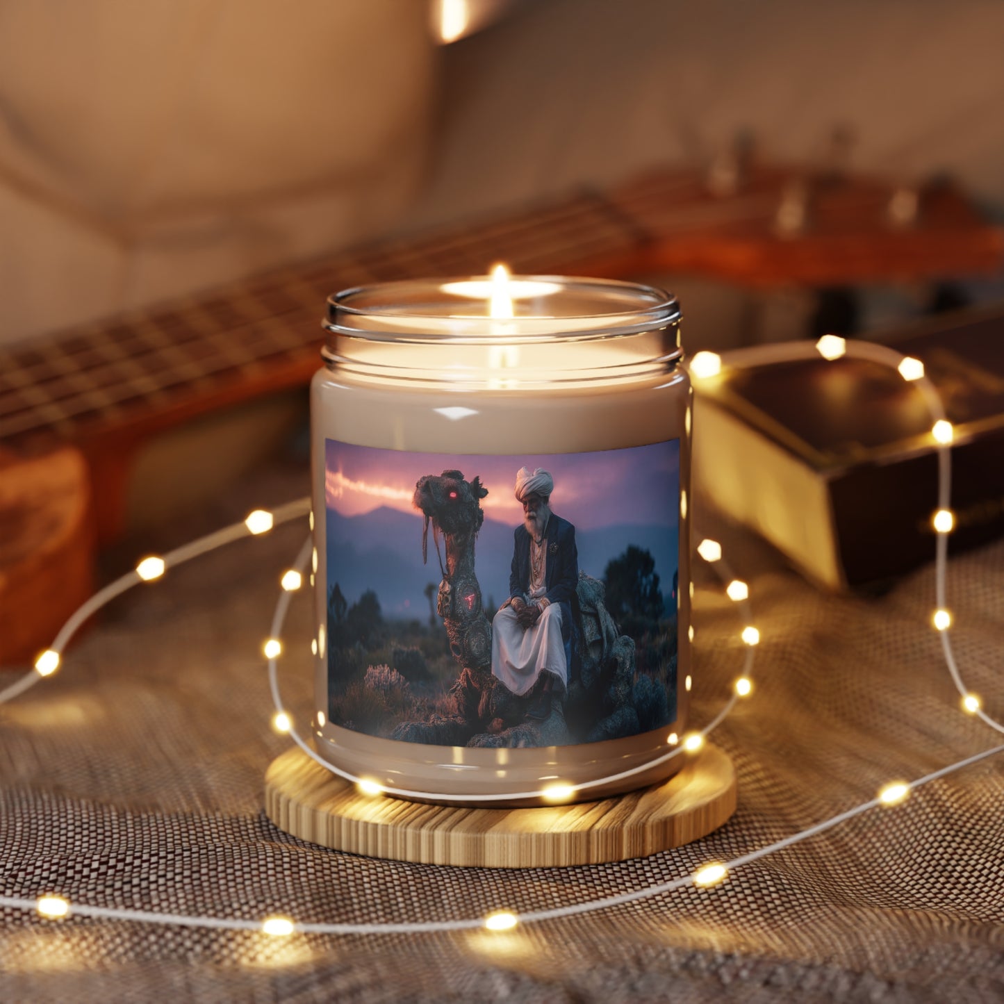 Desert Sage & Glowing Camel Scented Soy Candles with White Lid, 9oz – Twilight Oasis Ritual