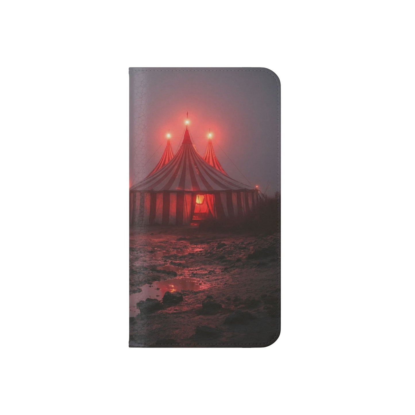 Crimson Circus Tent Flip Cases – Misty Coastside Lantern Scene