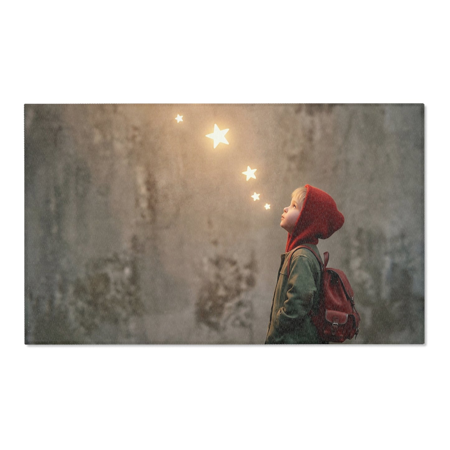 Child With Starfall Area Rugs – Warm Glow Against Urban Stone