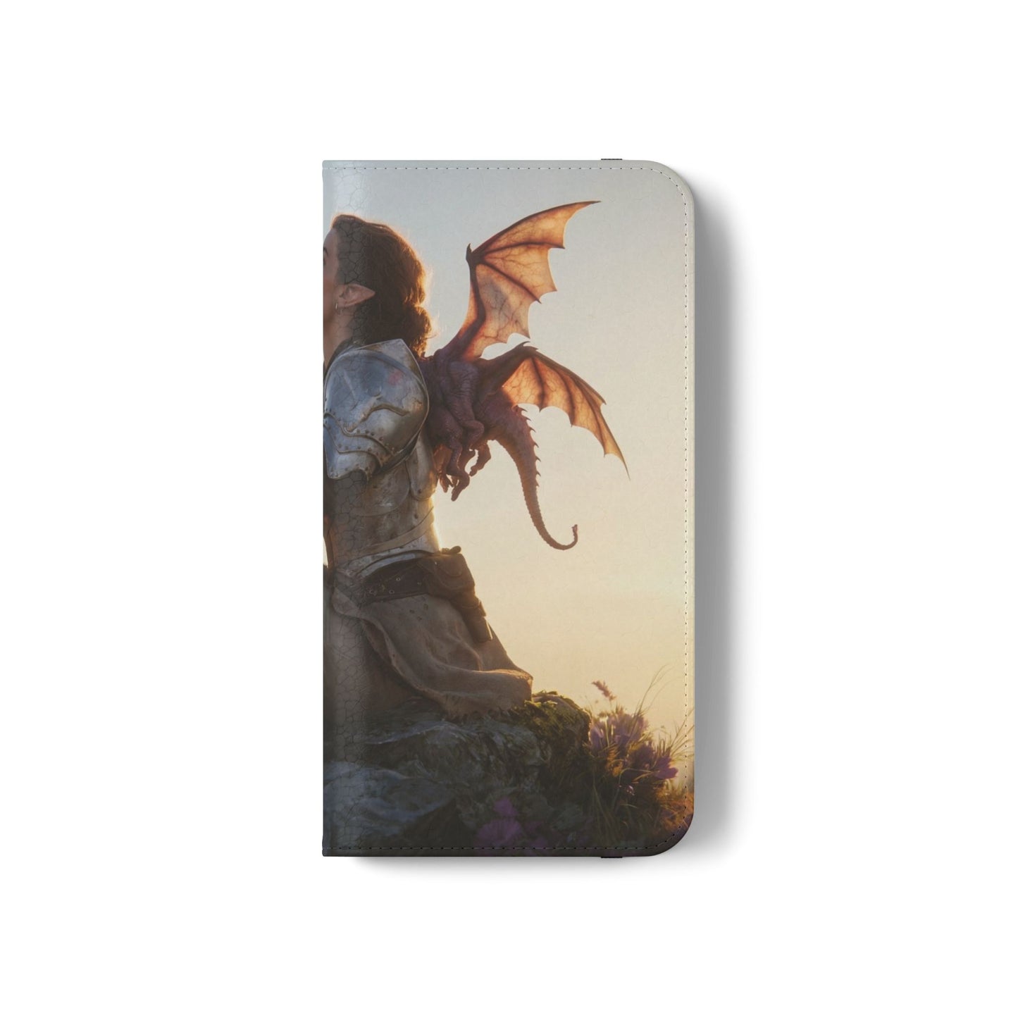 Dragon Knight Flip Cases – Sunlit Sentinel with Mini Drake and Sword