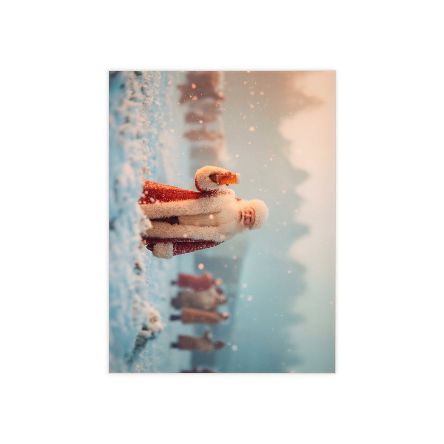 Santa in Snowy Field Ceramic Photo Tile – Toasting the Winter Solstice