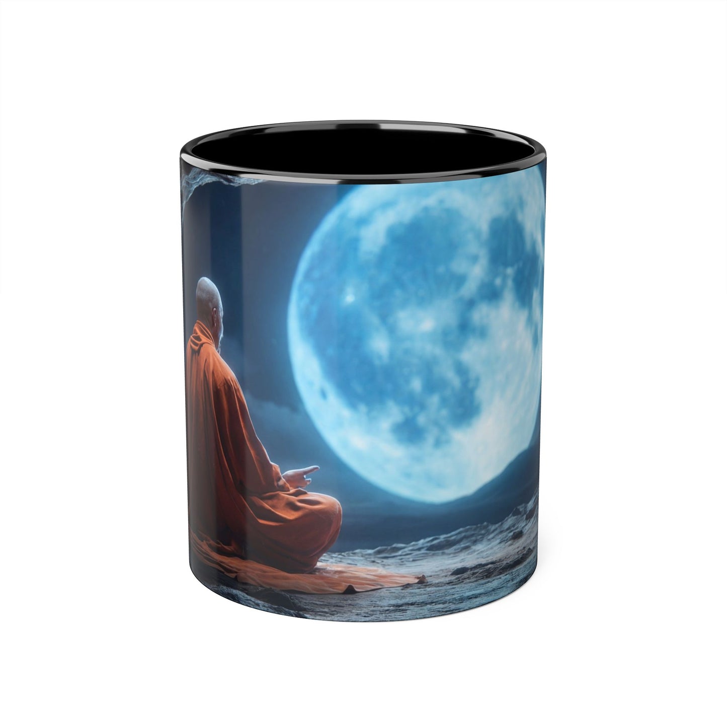 Moonlit Monk Meditation Mug – Serene Night Sanctuary