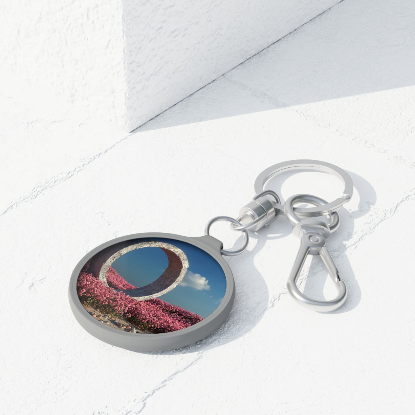 Stone Circle Keyring Tag – Pink Bloomed Portal