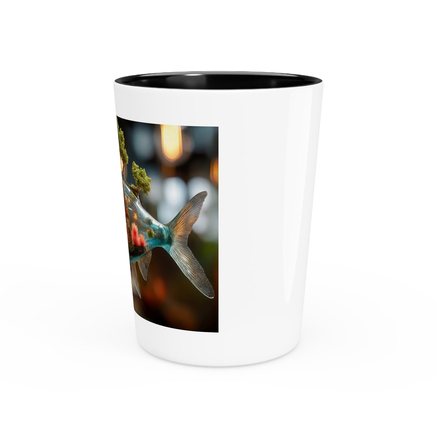 Forest Within Fish Shot Glass – Bioluminescent Underwater Sanctuary