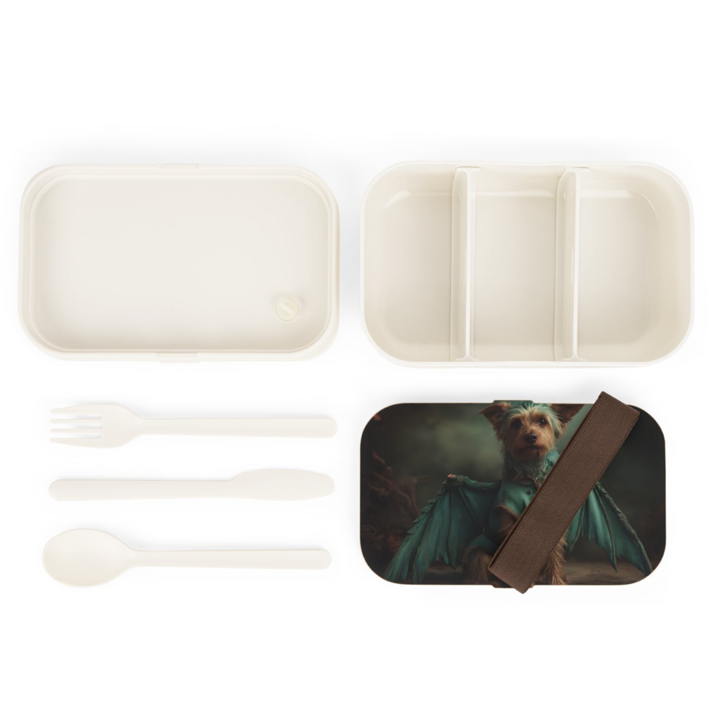 Dragon Knight Yorkshire Terrier Bento Lunch Box – Emerald Winged Guardian
