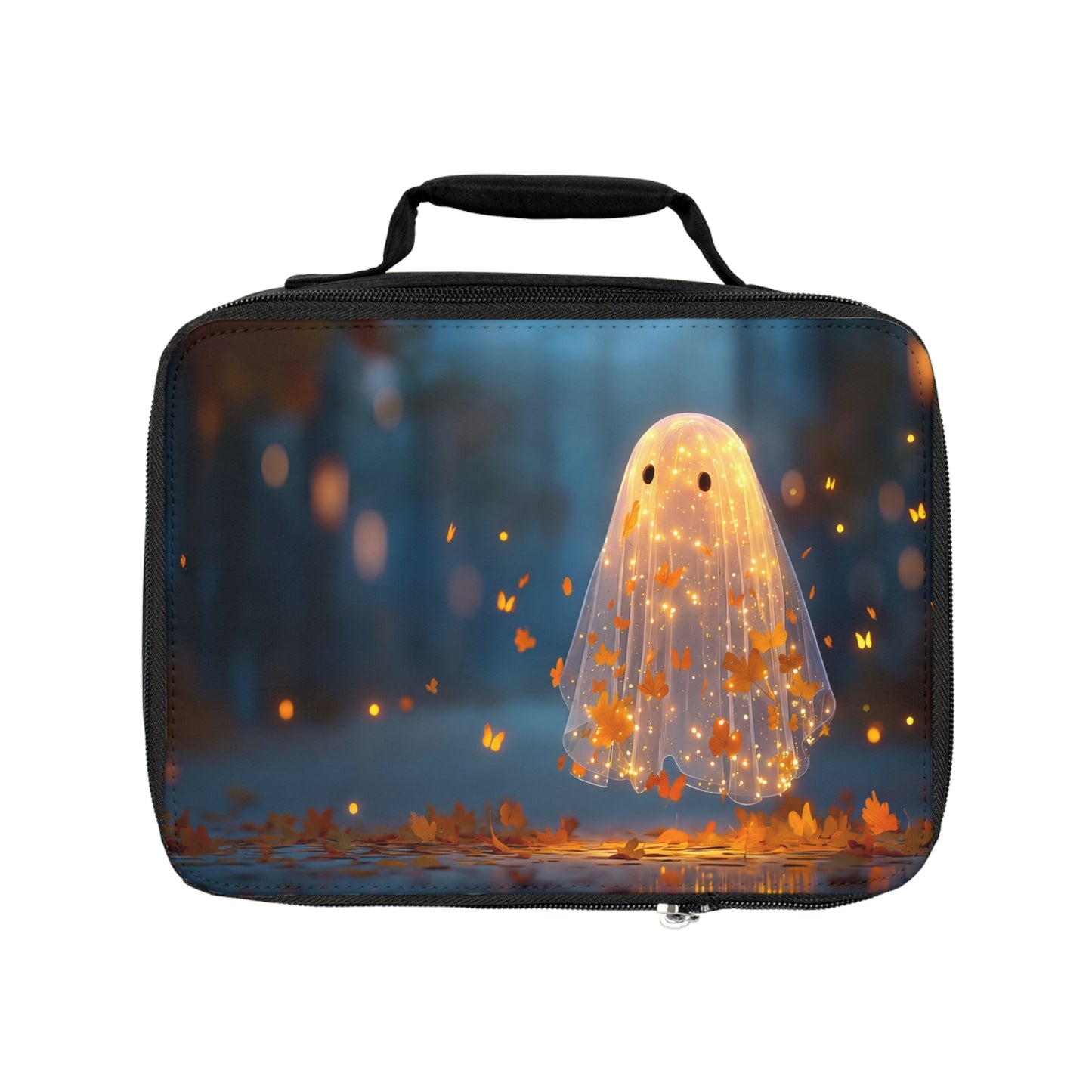 Autumn Ghost Lunch Bag – Whimsical Glow in the Foliage