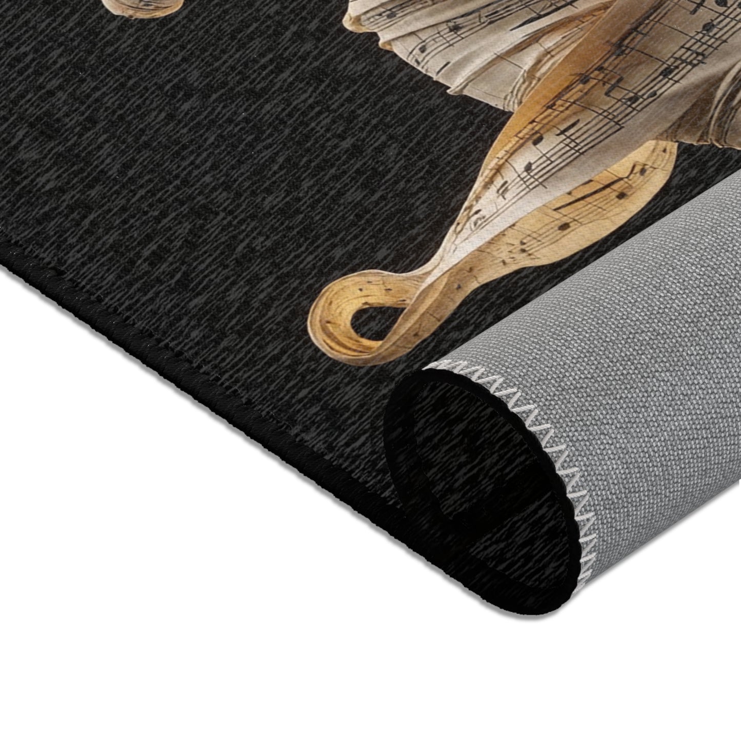 Melodic Muse Area Rug – Whirling Symphony in Golden Notes