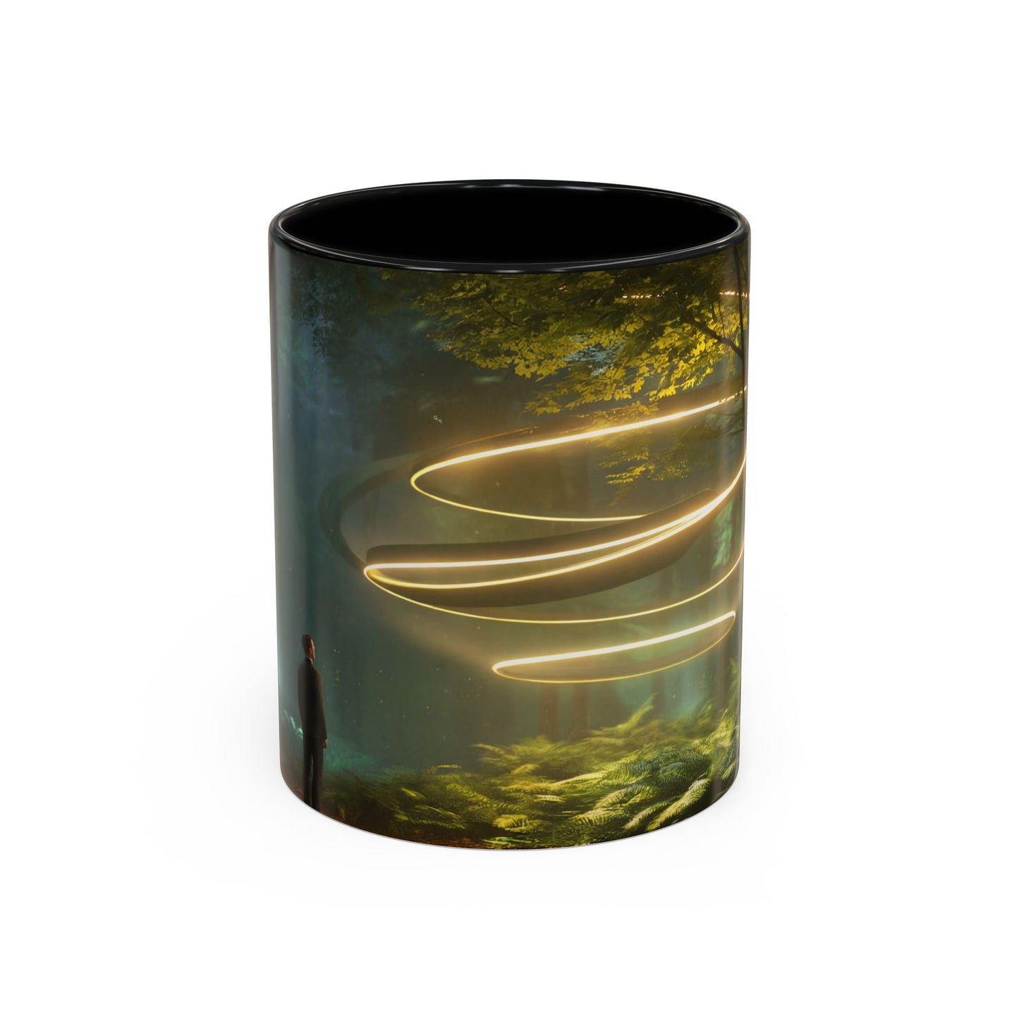 Spiral Light Forest Accent Coffee Mug (11, 15oz) – Ethereal Golden Rings